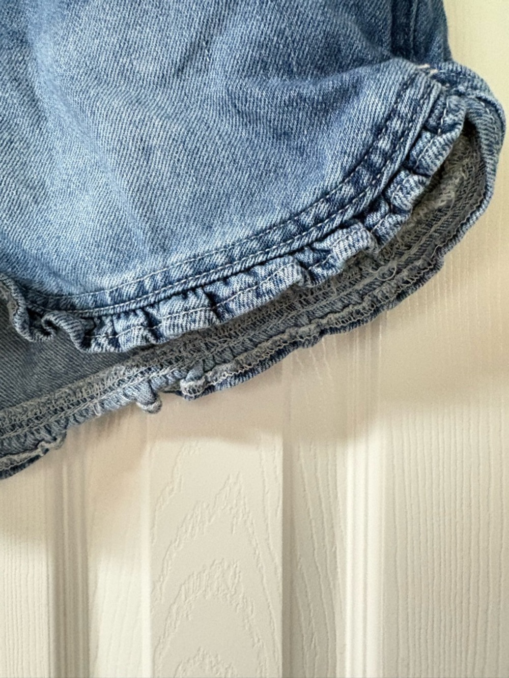 KanCan Blue Ruffle Hem Denim Shorts - Picture 5 of 11